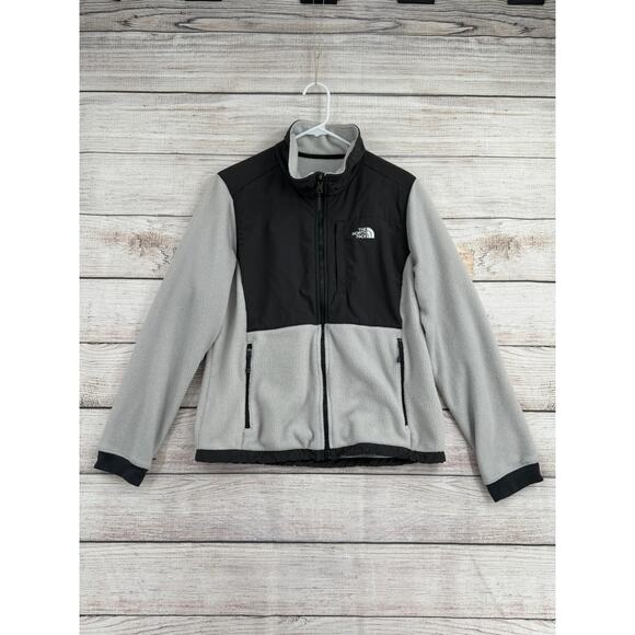 The North Face Denali Fleece Full Zip Jacket Womens Medium Light Gray Dark Gray - Picture 1 of 11